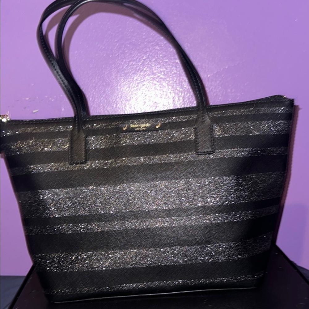 Kate Spade Black and Silver Tote Bag